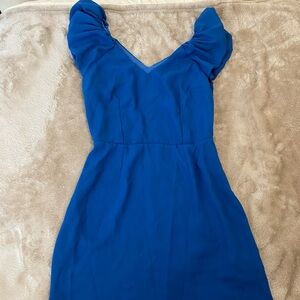 Naf Naf Deep Blue High Shoulder Dress